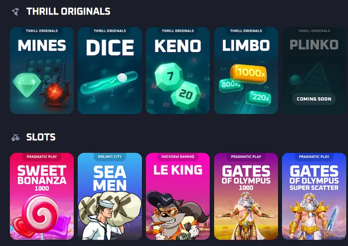 Thrill Casino Spel