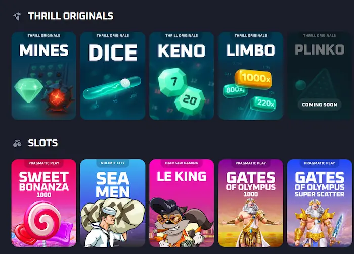 Thrill Casino games