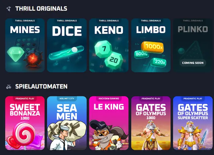 Thrill Casino spiele